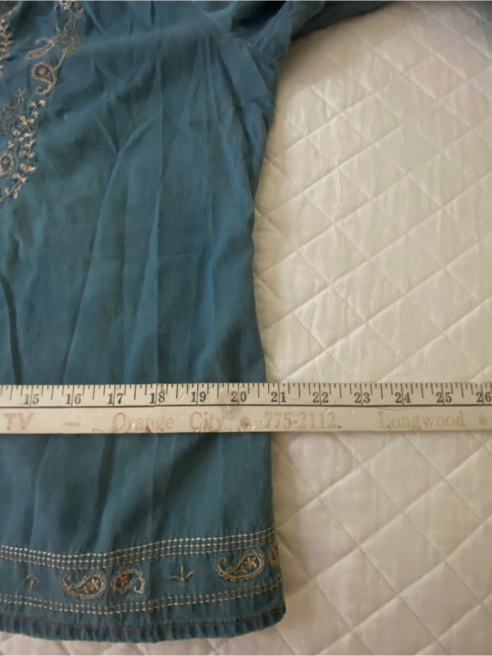 Vintage Sonoma Chambray Blue Embroidered Peasant Blouse Size Large - Picture 12 of 14